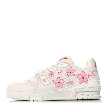 LOUIS VUITTON LV X TM Embossed Monogram LV Trainer Sneakers 37 White