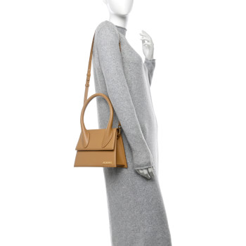 JACQUEMUS Grained Calfskin Le Grand Chiquito Camel