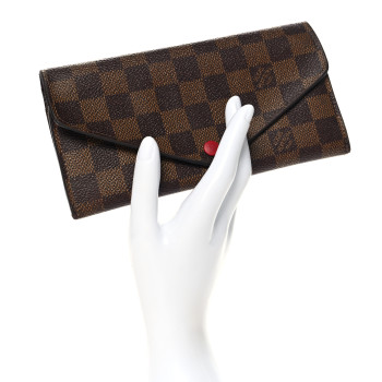 LOUIS VUITTON Damier Ebene Josephine Wallet Red LOUIS VUITTON Damier Ebene Josephine Wallet Red
