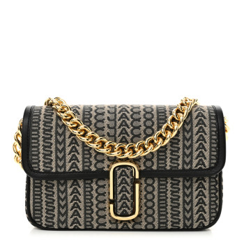 MARC JACOBS Cotton Jacquard Monogram Snapshot Camera Bag Beige Multicolor