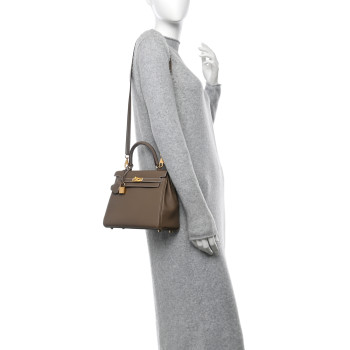 HERMES Togo Kelly Retourne 25 Etoupe