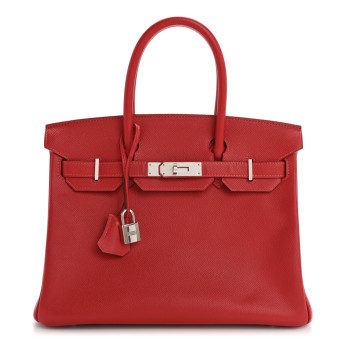 HERMES Epsom Birkin 30 Rouge Casaque