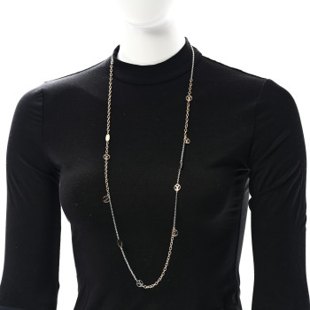 LOUIS VUITTON Logomania Sautoir Necklace Silver Gold