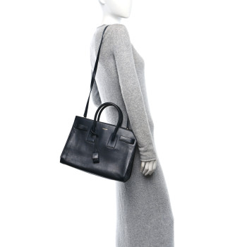 SAINT LAURENT Calfskin Small Sac De Jour Black