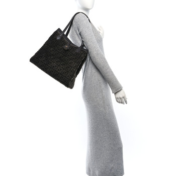 FENDI Sheepskin FF 1974 Large Fendi Origami Brown