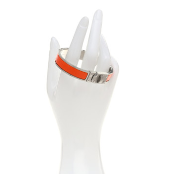 HERMES Matte Enamel Mens Kelly Bracelet T5 Orange