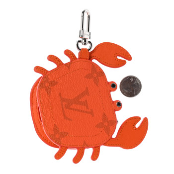 LOUIS VUITTON Monogram Crab Bag Charm Orange