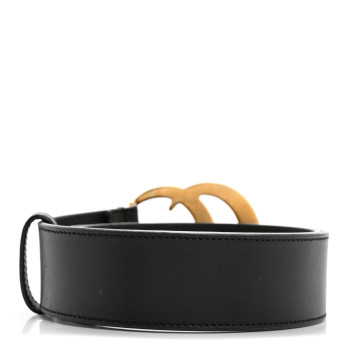 GUCCI Calfskin Double G 40mm Belt 75 30 Black