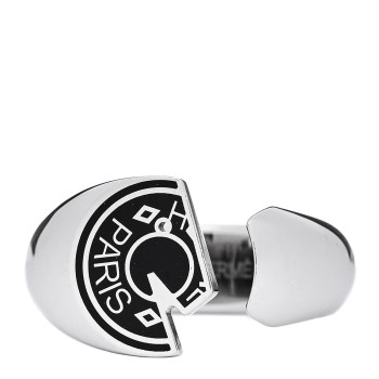 HERMES Stainless Steel Mens Carrousel Ring 64 Black
