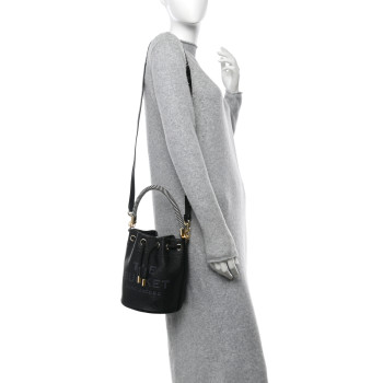 MARC JACOBS Grained Calfskin Mini The Bucket Bag Black