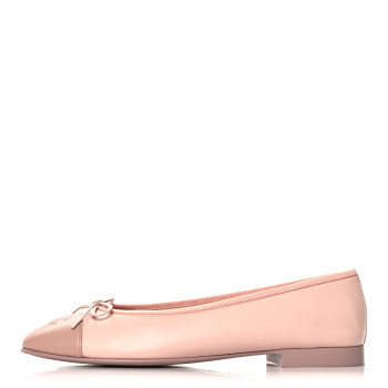 CHANEL Lambskin Cap Toe CC Ballerina Flats 40.5 Light Pink CHANEL Lambskin Cap Toe CC Ballerina Flats 40.5 Light Pink Dark Pink