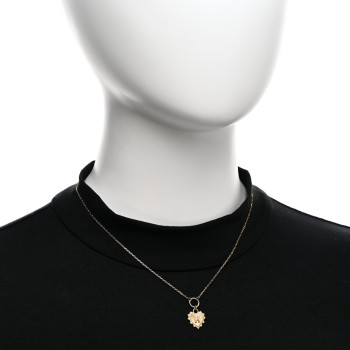 FOUNDRAE 18K Yellow Gold Diamond Initial H Miniature Heart Drop Pendant Necklace