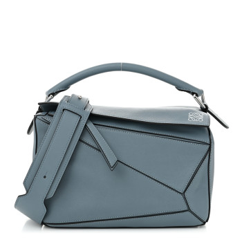 LOEWE Calfskin Small Puzzle Bag Stone Blue