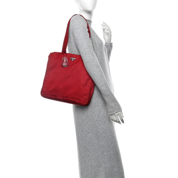 PRADA Tessuto Nylon Tote Rosso