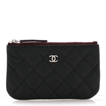 CHANEL Caviar Quilted Small Pouch Black