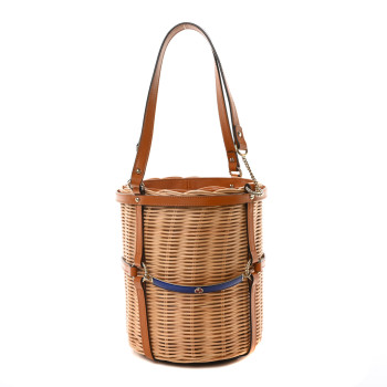 GUCCI Wicker Bucket Bag Natural
