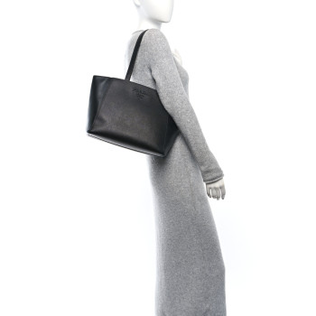 PRADA Saffiano Cuir City Calf Monochrome Shopping Tote Black