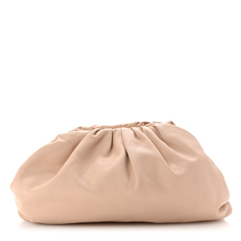 BOTTEGA VENETA Smooth Butter Calf The Pouch Oversized Clutch  Nude