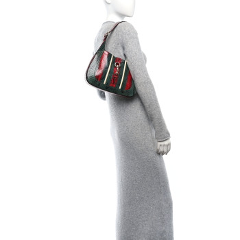 GUCCI Snakeskin Web Small Jackie 1961 Hobo Green