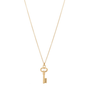 TIFFANY 18K Rose Gold Mini Key Pendant Necklace