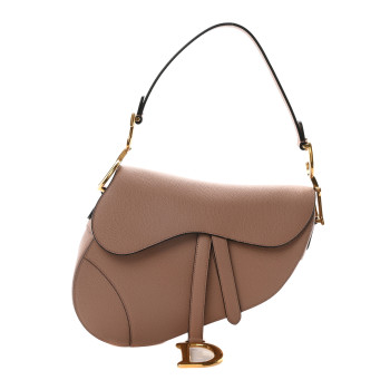 CHRISTIAN DIOR Grained Calfskin Saddle Bag Fard