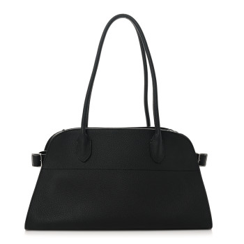 THE ROW Matte Grained Calfskin Margaux Shoulder 12 Black