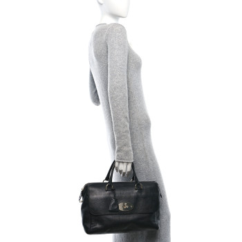 MULBERRY Glossy Goatskin Medium Del Rey Satchel Black