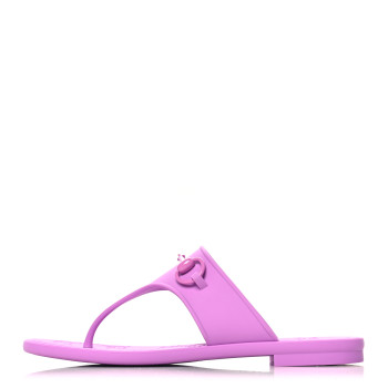GUCCI Rubber Womens Horsebit Thong Sandals 38 Candy Mousse