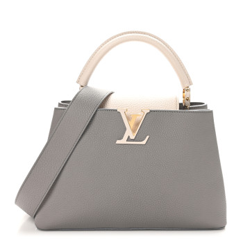 LOUIS VUITTON Taurillon Capucines MM Steeple Gray