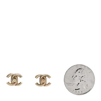 CHANEL Metal CC Turnlock Earrings Gold