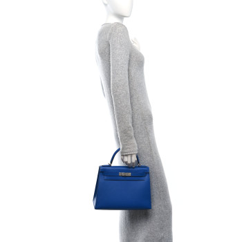 HERMES Epsom Kelly Sellier 28 Bleu France