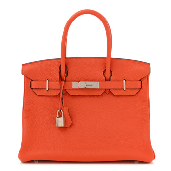 HERMES Taurillon Clemence Birkin 30 Feu