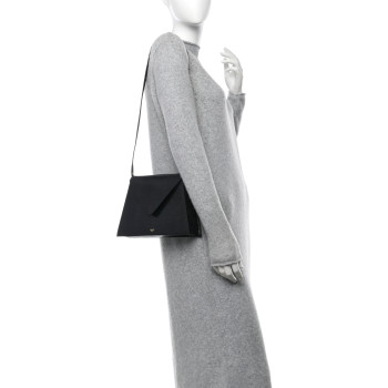 CELINE Lizard Edwige Shoulder Bag Black