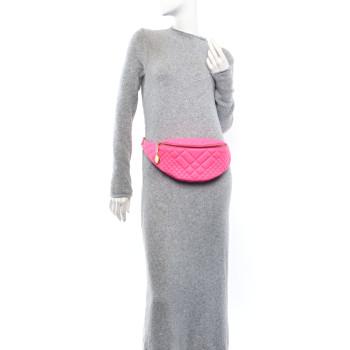 VERSACE Nappa Quilted Belt Bag Pink