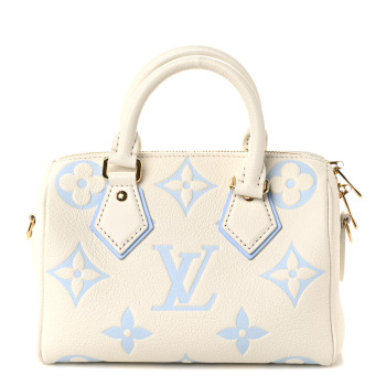LOUIS VUITTON Empreinte Monogram Giant Speedy Bandouliere 20 Latte Candy Blue