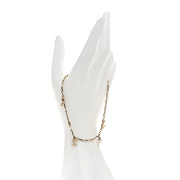 CHANEL Pearl CC Chain Anklet Gold