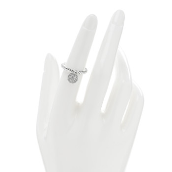 DAVID YURMAN Sterling Silver Pave Diamond 8mm Element Ball Ring 52 6