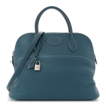 HERMES Taurillon Clemence Bolide 35 Bleu Agate