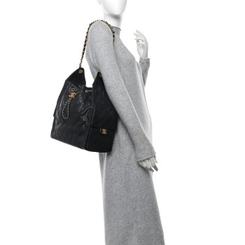 CHANEL Caviar Quilted Medium Chanel 25 Handbag Black