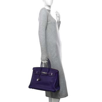 HERMES Taurillon Clemence Birkin 35 Iris