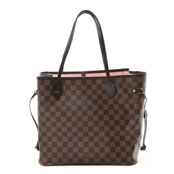 LOUIS VUITTON Damier Ebene Neo Neverfull MM Rose Ballerine
