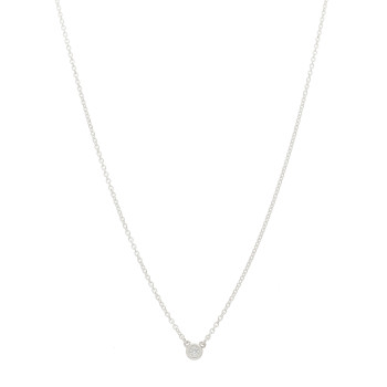 TIFFANY Sterling Silver Diamond .03ct Elsa Peretti Diamonds by the Yard Pendant Necklace