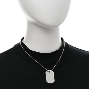 TIFFANY Sterling Silver Coin Edge Dog Tag Pendant Necklace