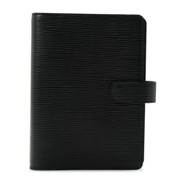 LOUIS VUITTON Epi Medium Ring Agenda Cover Black