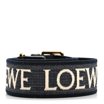 LOEWE Calfskin Jacquard Anagram Strap Deep Navy