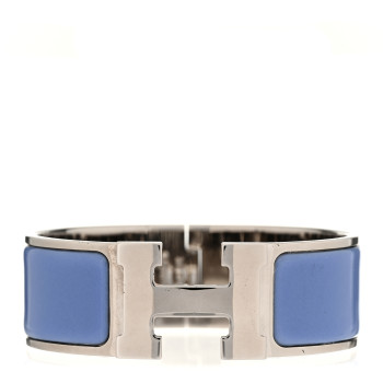 HERMES Enamel Wide Clic Clac H Bracelet PM Periwinkle