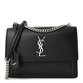 SAINT LAURENT Calfskin Medium Monogram Sunset Black