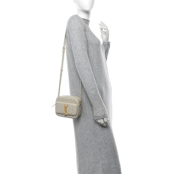 SAINT LAURENT Lambskin Matelasse Monogram Vicky Camera Bag Crema Soft