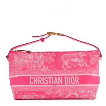CHRISTIAN DIOR Canvas De Jouy Diortravel Nomad Pouch Pink