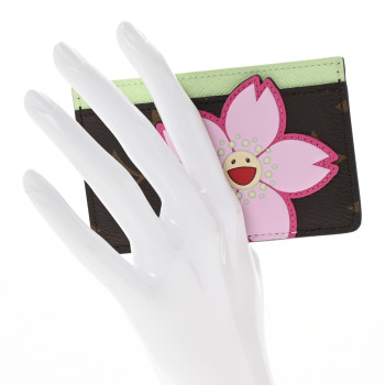 LOUIS VUITTON LV X TM Monogram Cherry Blossom Card Holder Sakura Brown